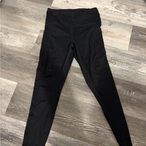 Velocity Black High-Waist Leggings with Wide Waistband